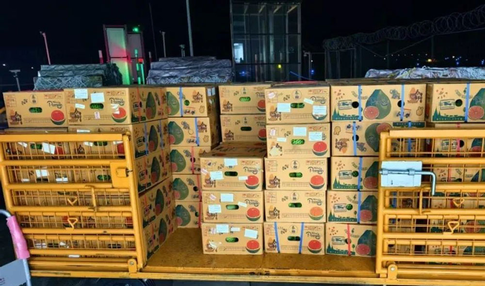 鄂尔多斯迎首架进境生鲜全货机